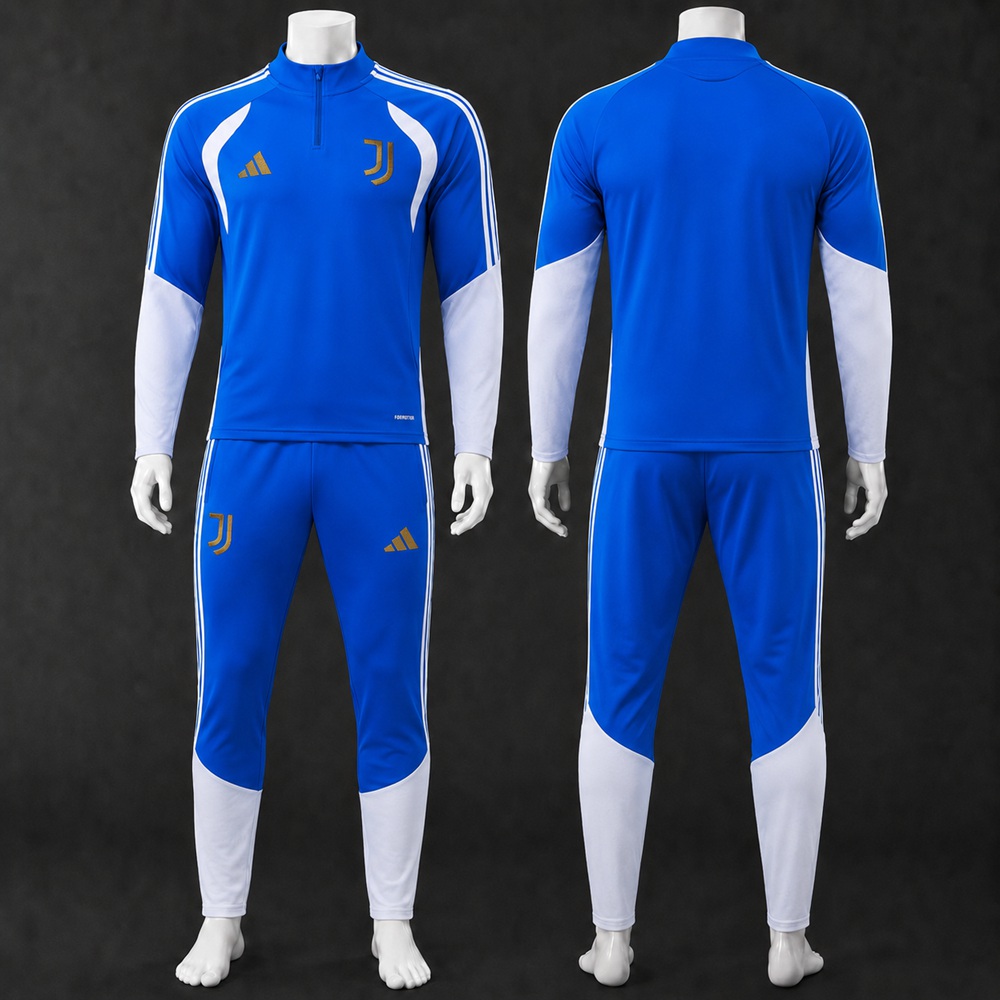 Juventus 26/27 Blue White Gold Half Zip Tracksuit