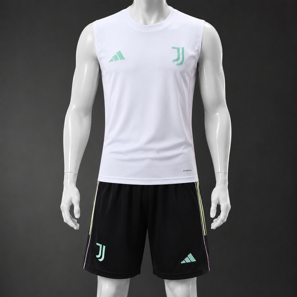 Juventus 25/26 White Black Mint Training Vest kit