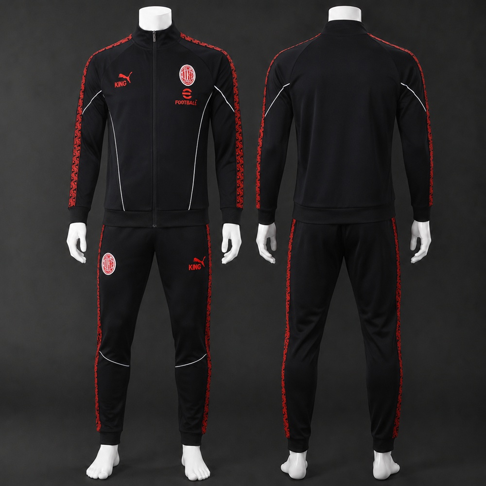 AC Milan 25/26 Black Red Zip Training Jacket Kit Foto 2