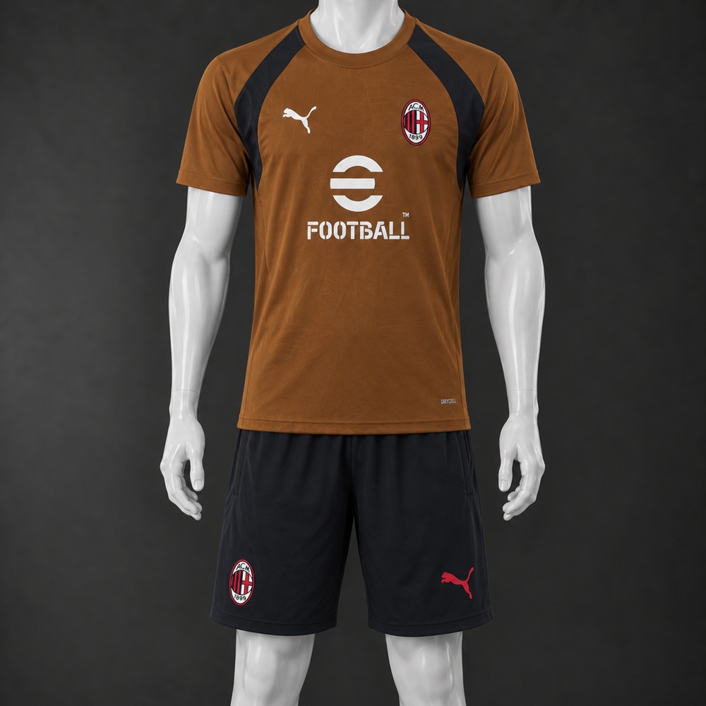 AC Milan 26/27 Brown Black Short-Sleeve Shorts Set