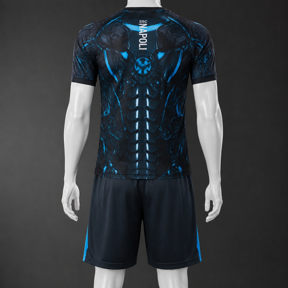Napoli 25/26 Black Bright Blue Short Sleeve Short Set Foto 2