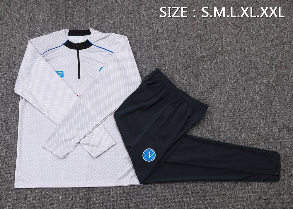 Napoli 25/26 White Printed Navy Half Zip Tracksuit Foto 2