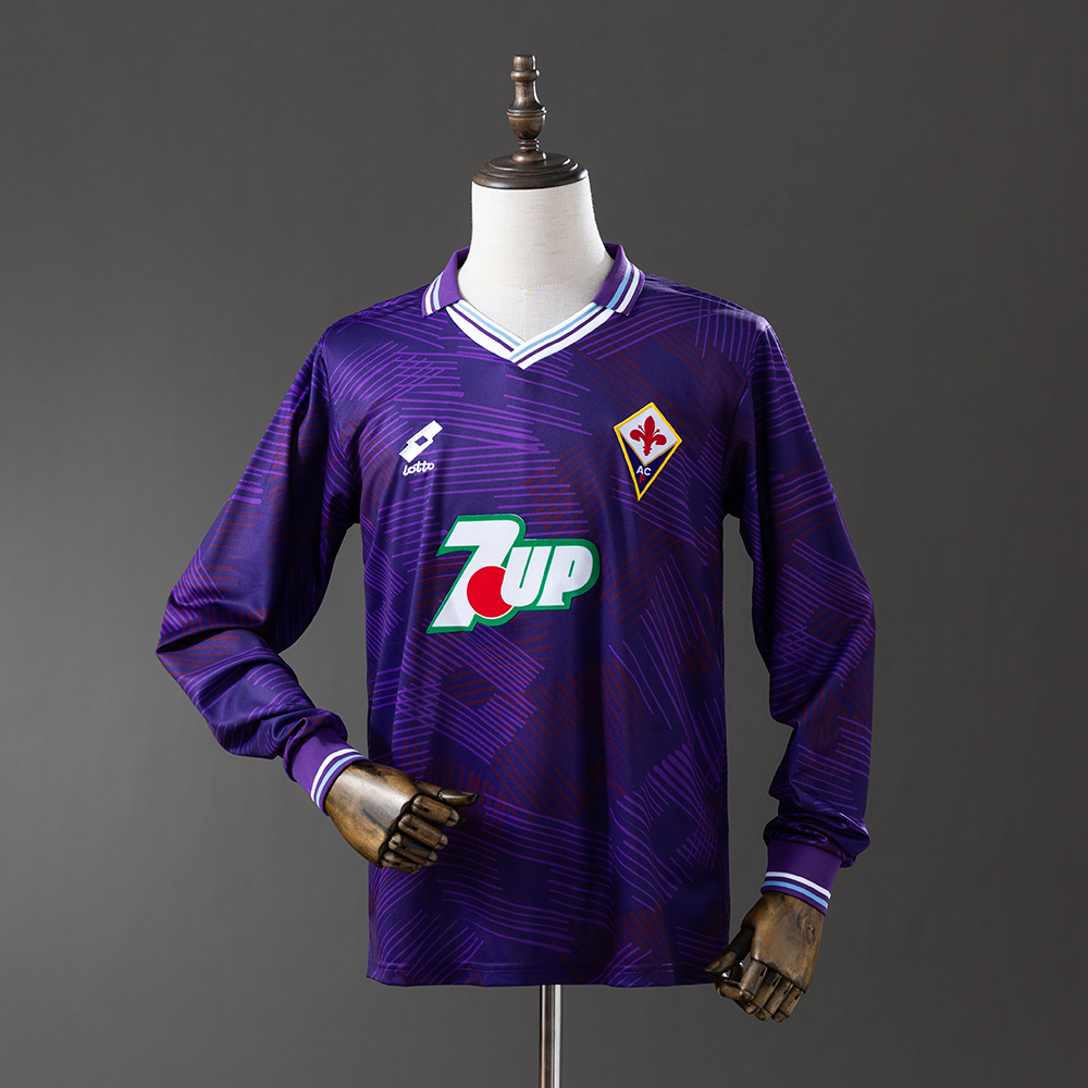 Fiorentina 92/93 Home Long Sleeve Retro Jersey