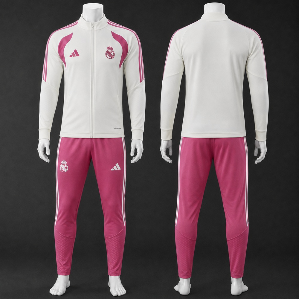 Real Madrid 26/27 Off‑White Magenta Jacket Kit
