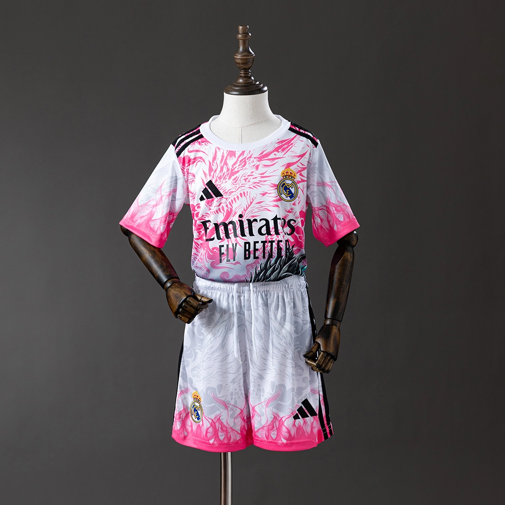 Real Madrid 25/26 Special Edition Pink Kids Kit Jersey