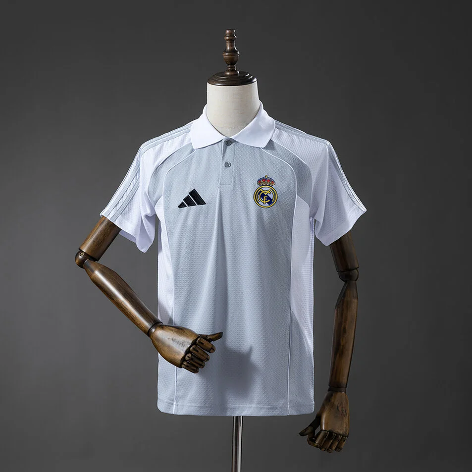 Real Madrid 25/26 POLO Grey & White