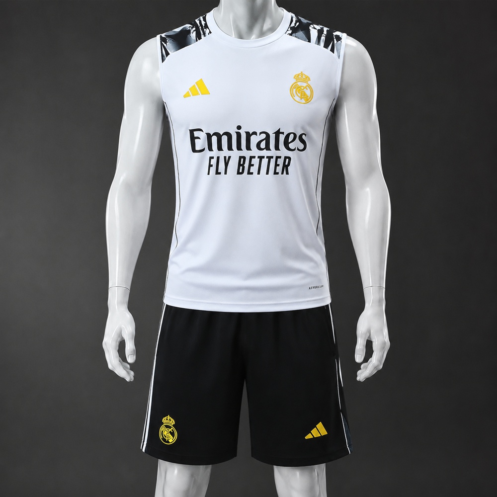 Real Madrid 25/26 White Black Training Vest kit