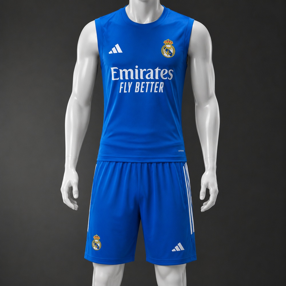 Real Madrid 25/26 Royal Blue Sleeveless Short Set