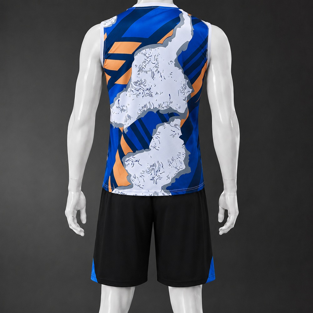 Real Madrid 25/26 Blue White Orange Gradient Training Vest kit Foto 2