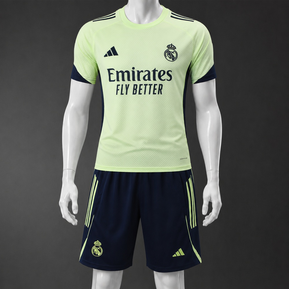 Real Madrid 25/26 Light Green Navy Short Sleeve Short Set