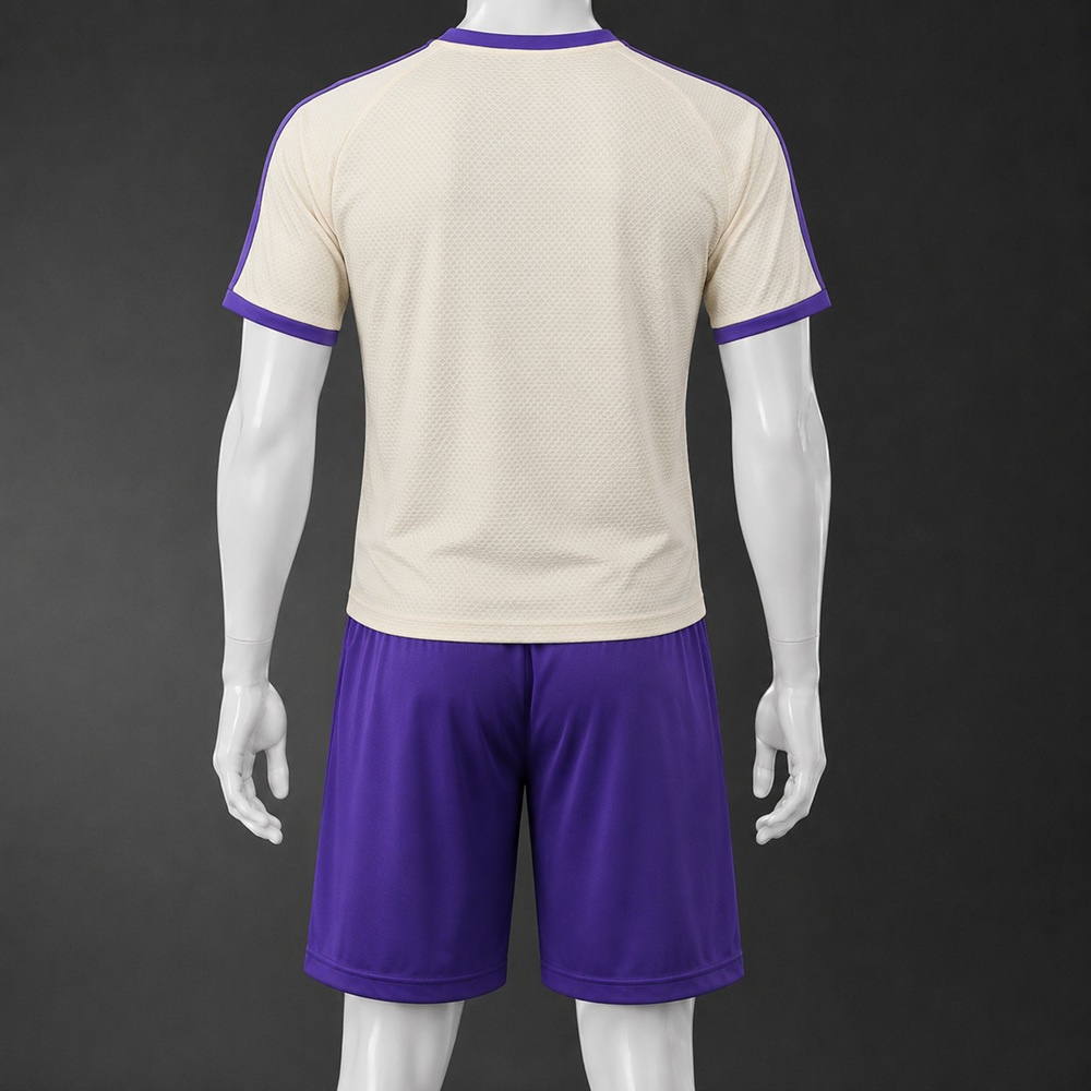 Real Madrid 25/26 Cream Purple Short Sleeve Short Set Foto 2