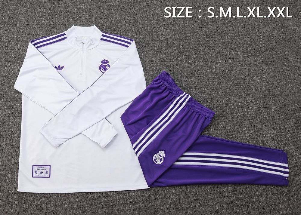 Real Madrid 25/26 White Purple Half Zip Tracksuit Foto 2