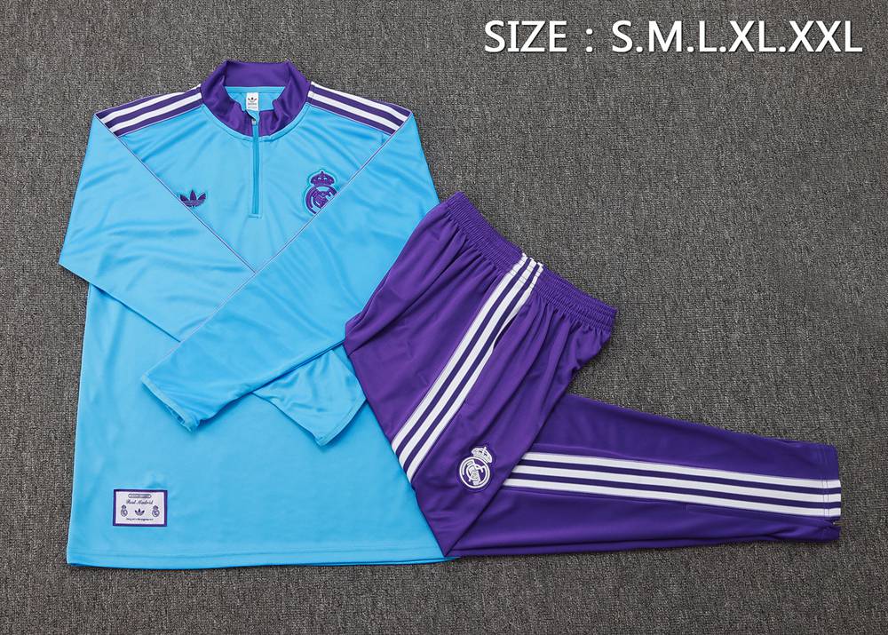 Real Madrid 25/26 Cyan Purple Half Zip Tracksuit Foto 2