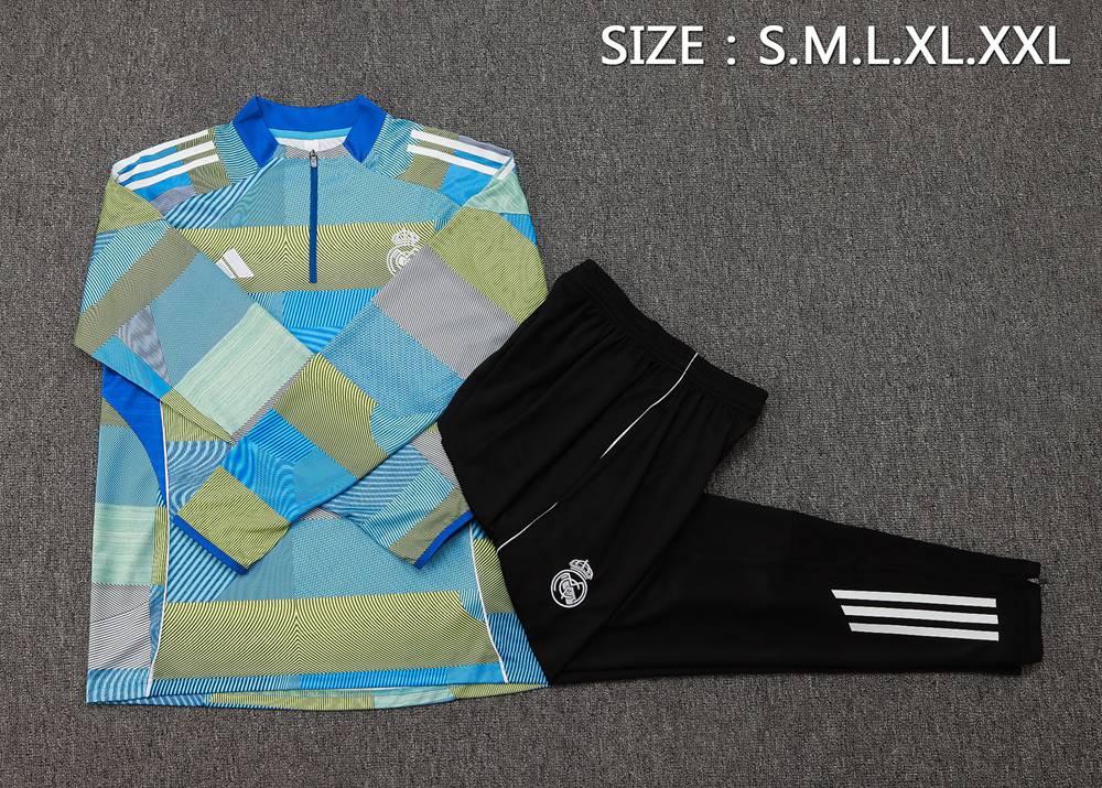 Real Madrid 25/26 Blue Black Grey Half Zip Tracksuit Foto 2