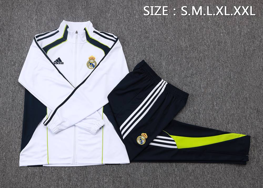 Real Madrid 25/26 White Navy Yellow Jacket Kit Foto 2