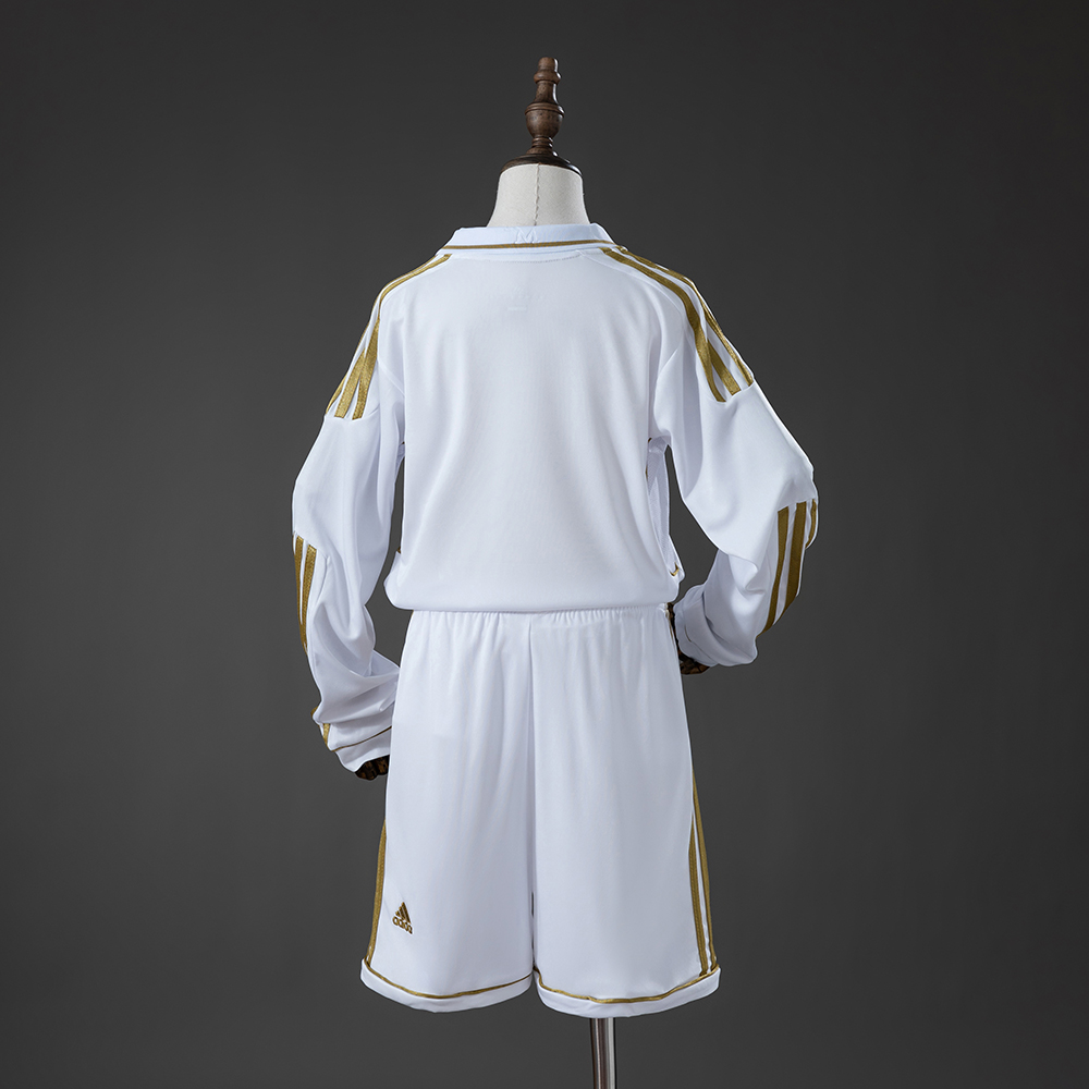 Real Madrid 11/12 Home Retro Long-Sleeve Kids Kit Jersey Foto 2