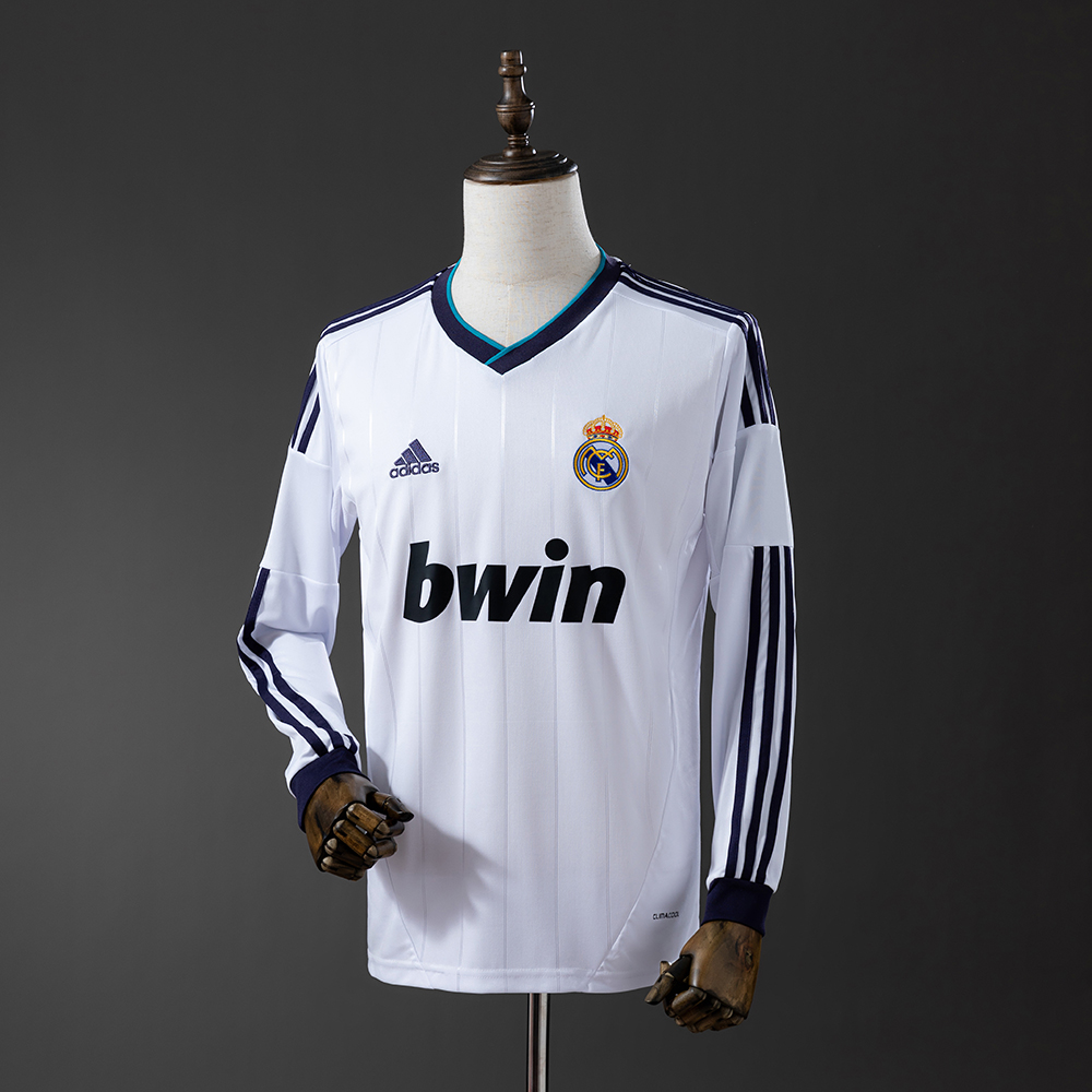 Real Madrid 12/13 Home Long Sleeve Retro Jersey