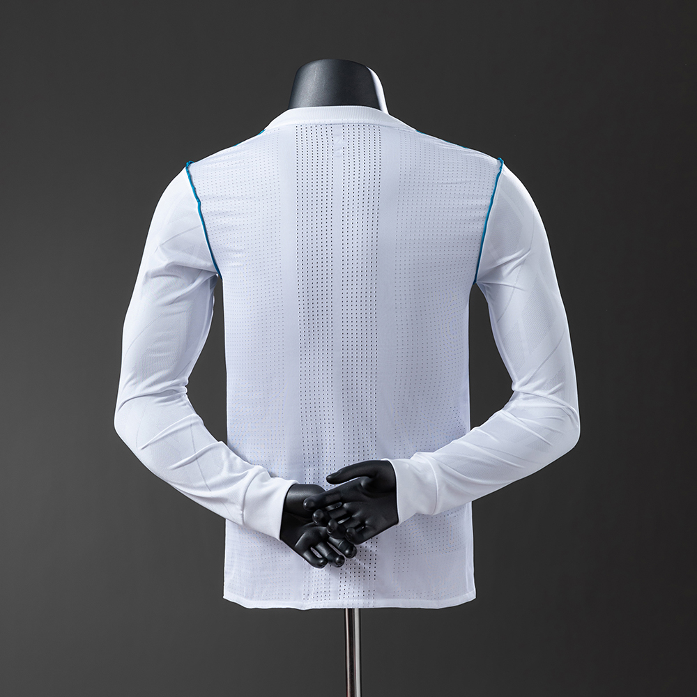 Real Madrid 17/18 Home Long Sleeve Player Version Retro Jersey Foto 2
