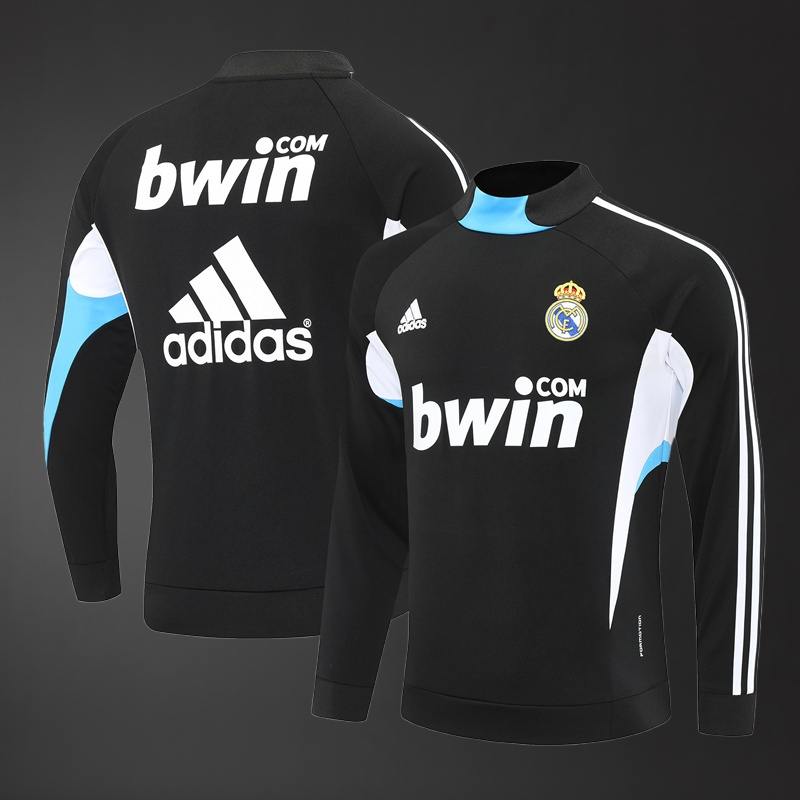 Real Madrid 08/09 Adult Retro Black Training Tracksuits