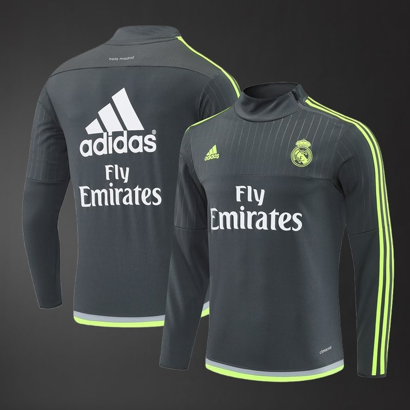 Real Madrid 15/16 Adult Retro Grey Training Tracksuits