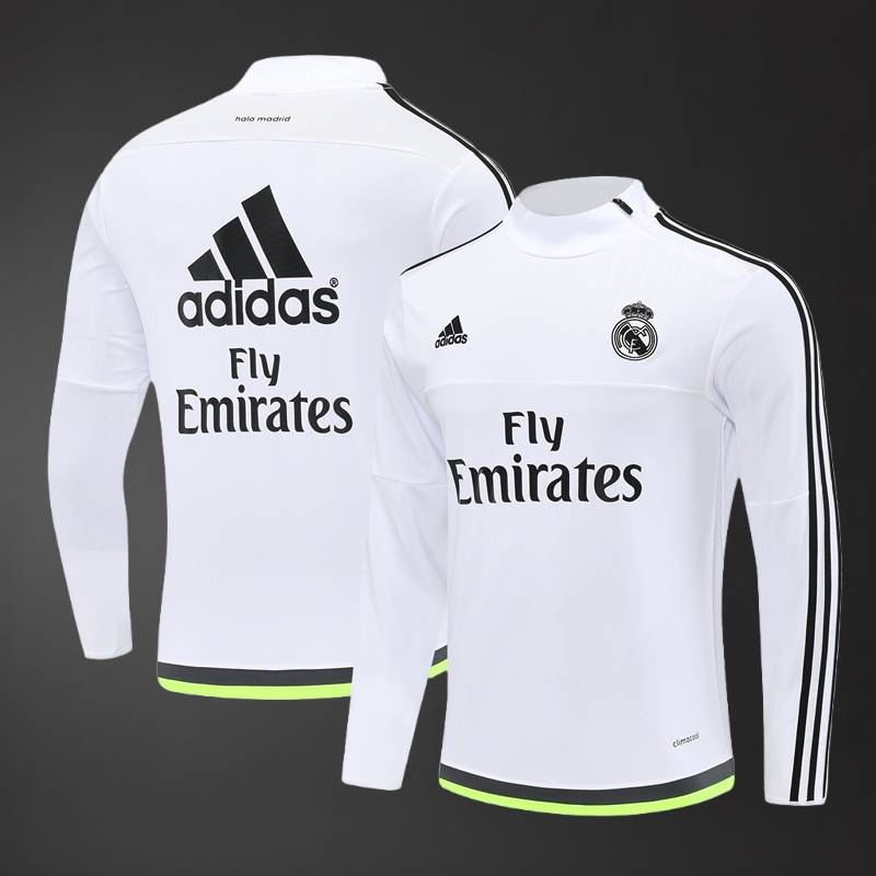 Real Madrid 15/16 Adult Retro White Training Tracksuits