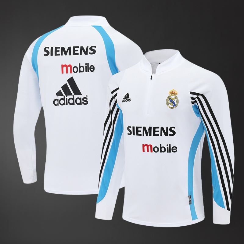 Real Madrid 03/04 Adult Retro White Training Tracksuits