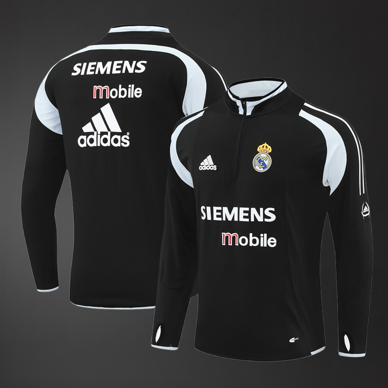 Real Madrid 04/05 Adult Retro Black Training Tracksuits