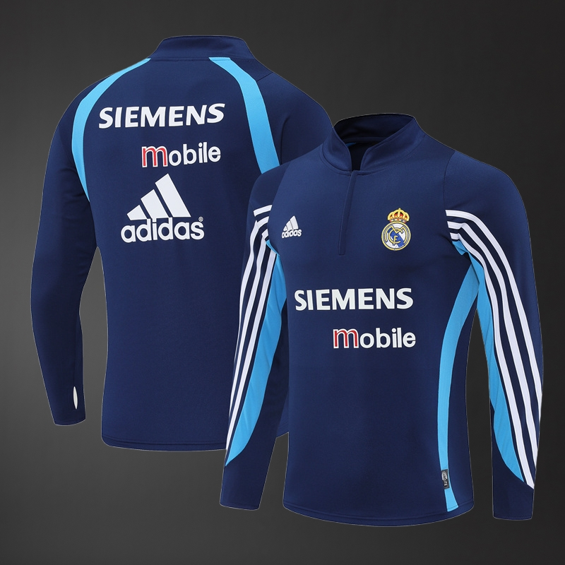 Real Madrid 03/04 Adult Retro Royal BlueTraining Tracksuits