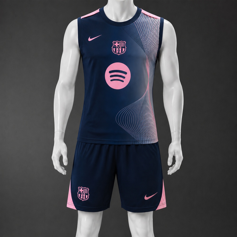 Barcelona 25/26 Navy Pink Gradient Training Vest kit