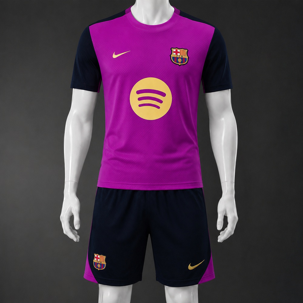 Barcelona 25/26 Purple Navy Short Sleeve Short Set