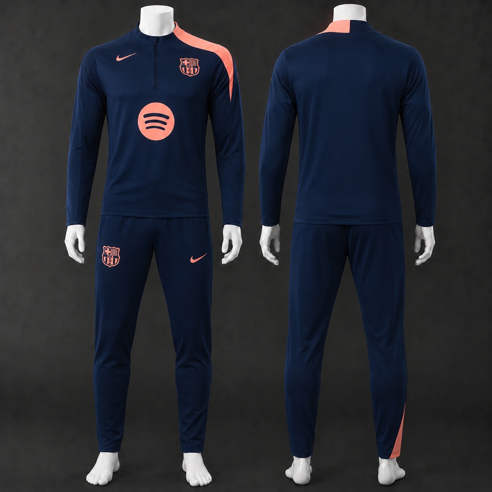 Barcelona 25/26 Navy Peach Half Zip Tracksuit