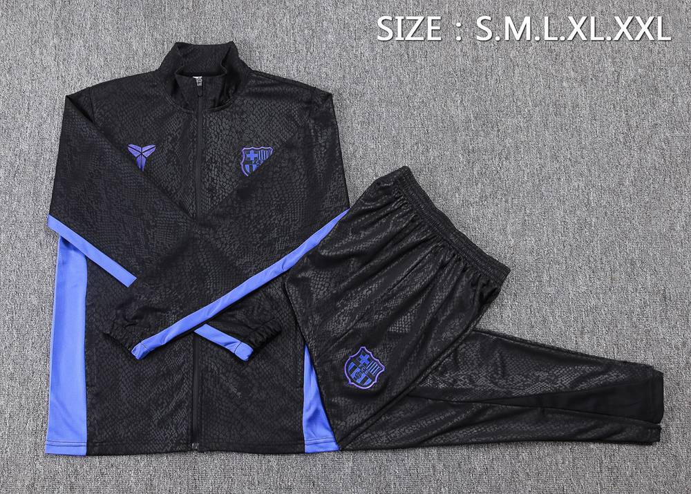 Barcelona 25/26 Black Purple Soccer Jacket Kit Set Foto 2