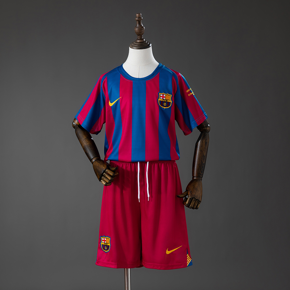 Barcelona 05/06 Home (UEFA Champions League) Retro Kids Kit Jersey