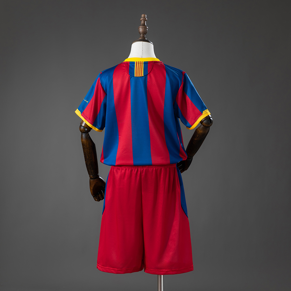 Barcelona 10/11 Home Retro Kids Kit Jersey Foto 2