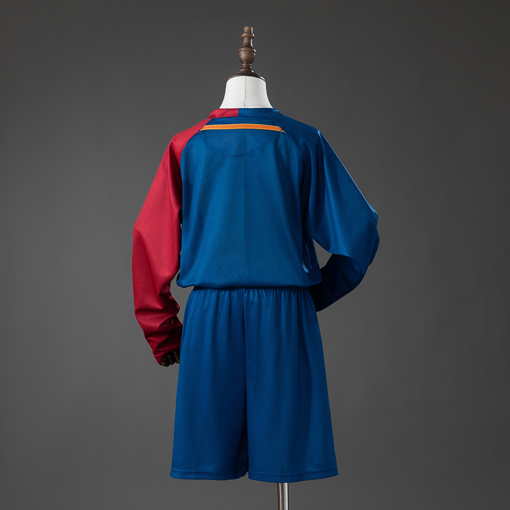 Barcelona 08/09 Home Retro Long Sleeve Kids Kit Jersey Foto 2