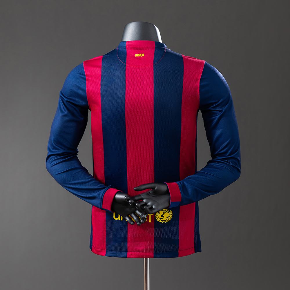 Barcelona 14/15 Home Long Sleeve Player Version Retro Jersey Foto 2