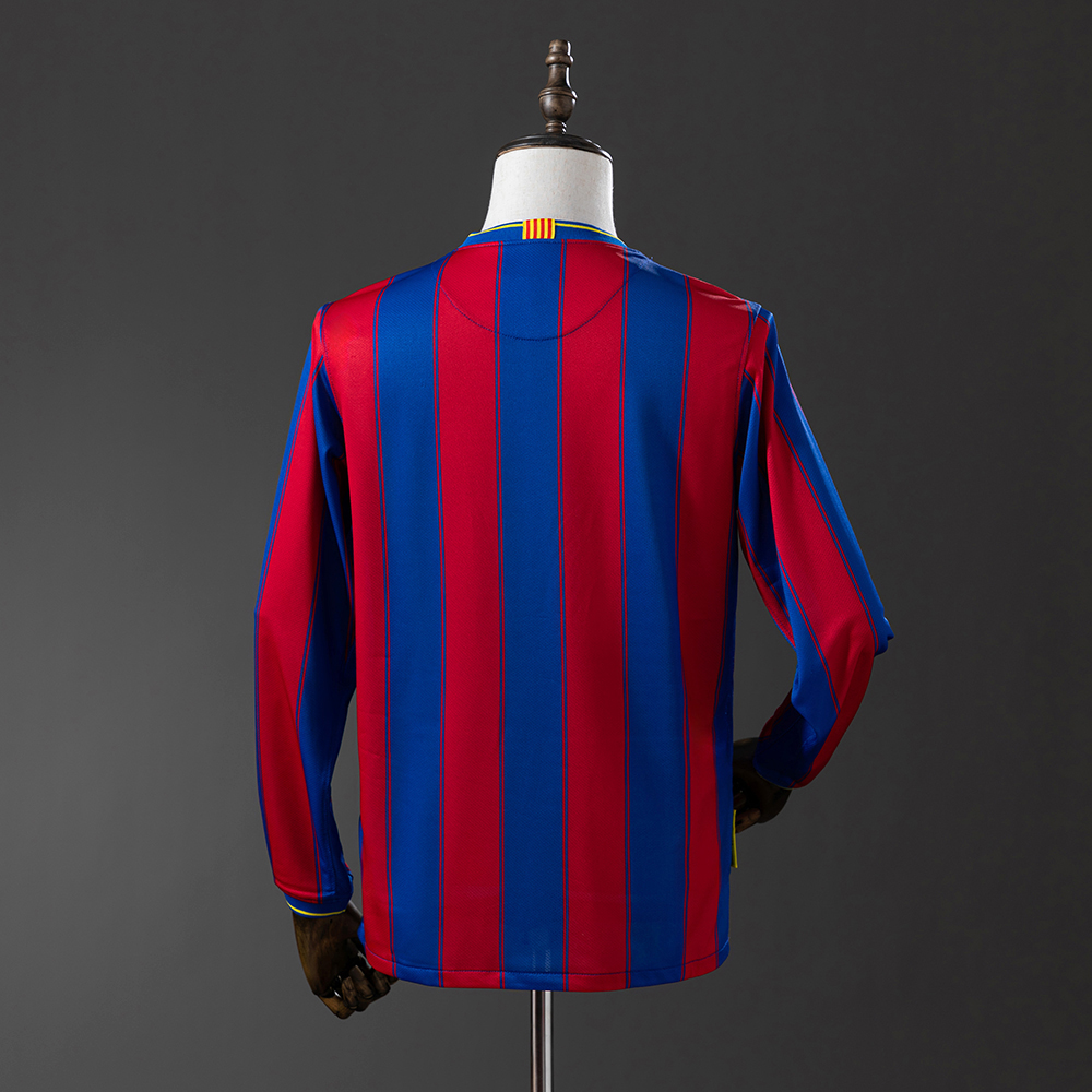 Barcelona 09/10 Home Long Sleeve Retro Jersey Foto 2