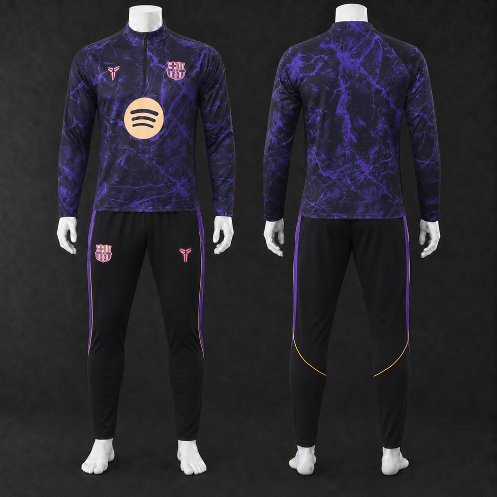 Barcelona 26/27 Navy Blue Purple Long Sleeved Training Kit