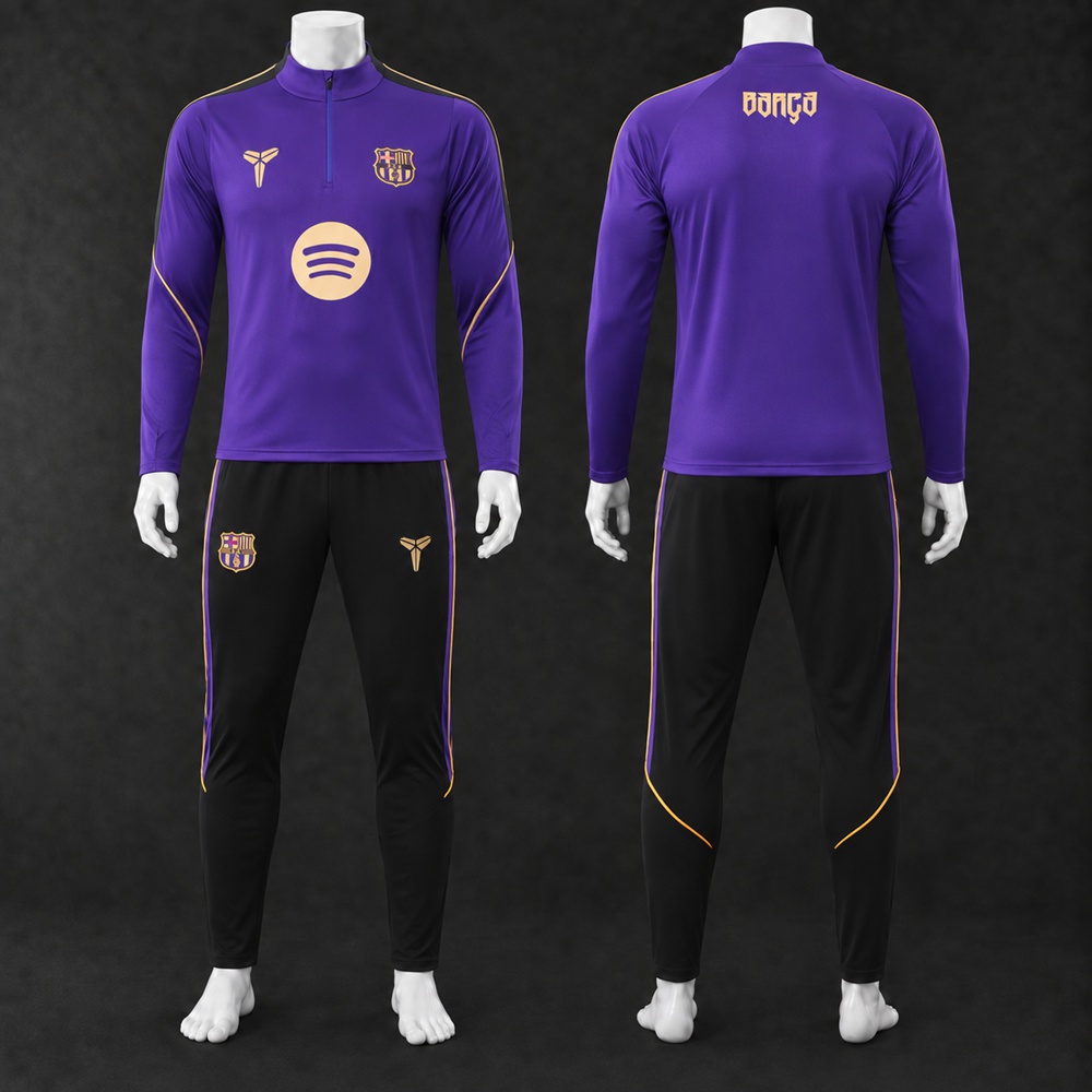 Barcelona 26/27 Purple Black Long Sleeved Training Kit