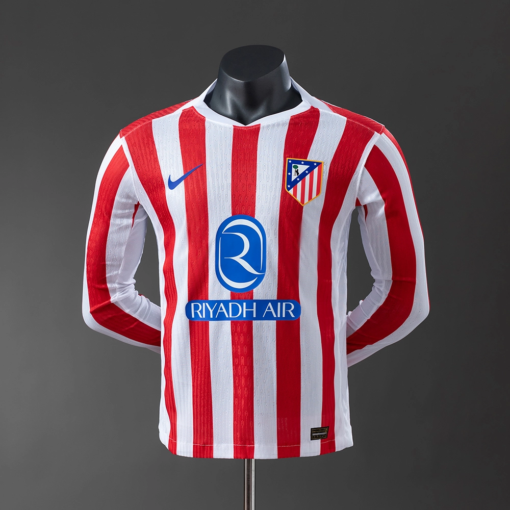 Atletico Madrid 25/26 Home Player Version Long Sleeve Jersey