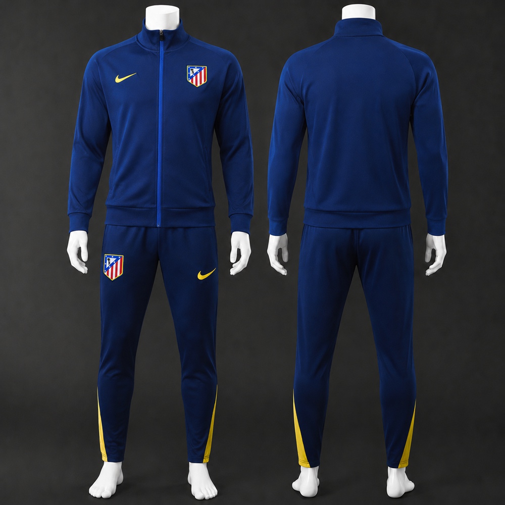 Atletico Madrid 25/26 Blue Yellow Soccer Jacket Kit Set