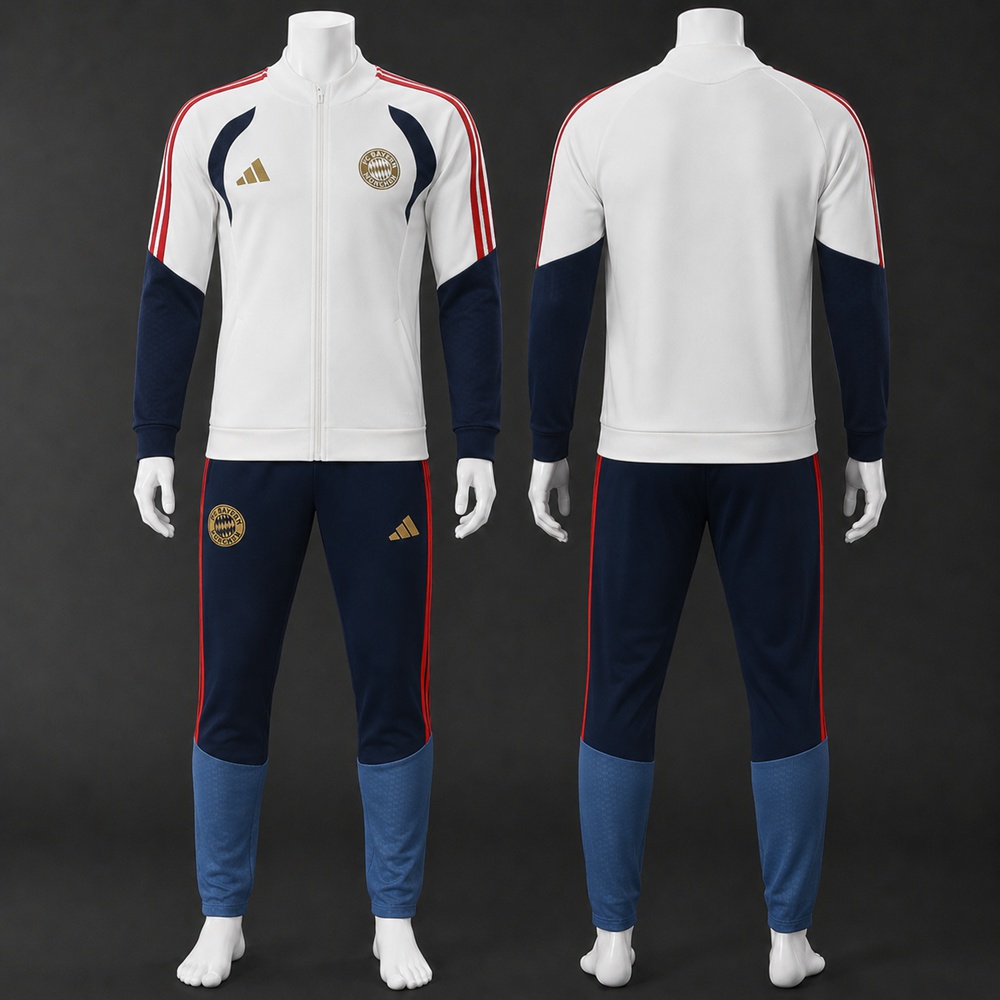 Bayern Munich 26/27 White Navy  Jacket Kit