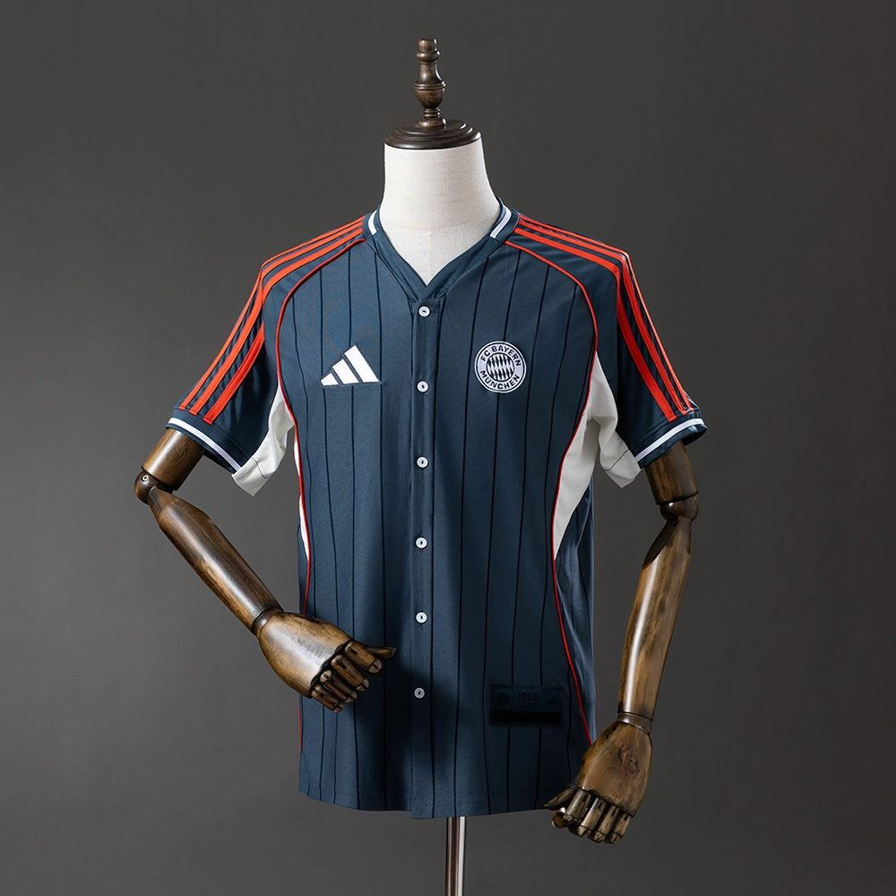 Bayern Munich 25/26 US Pack Full-Button Baseball Jersey Black