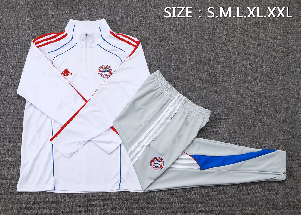 Bayern Munich 25/26 White Red Blue Half Zip Tracksuit Foto 2