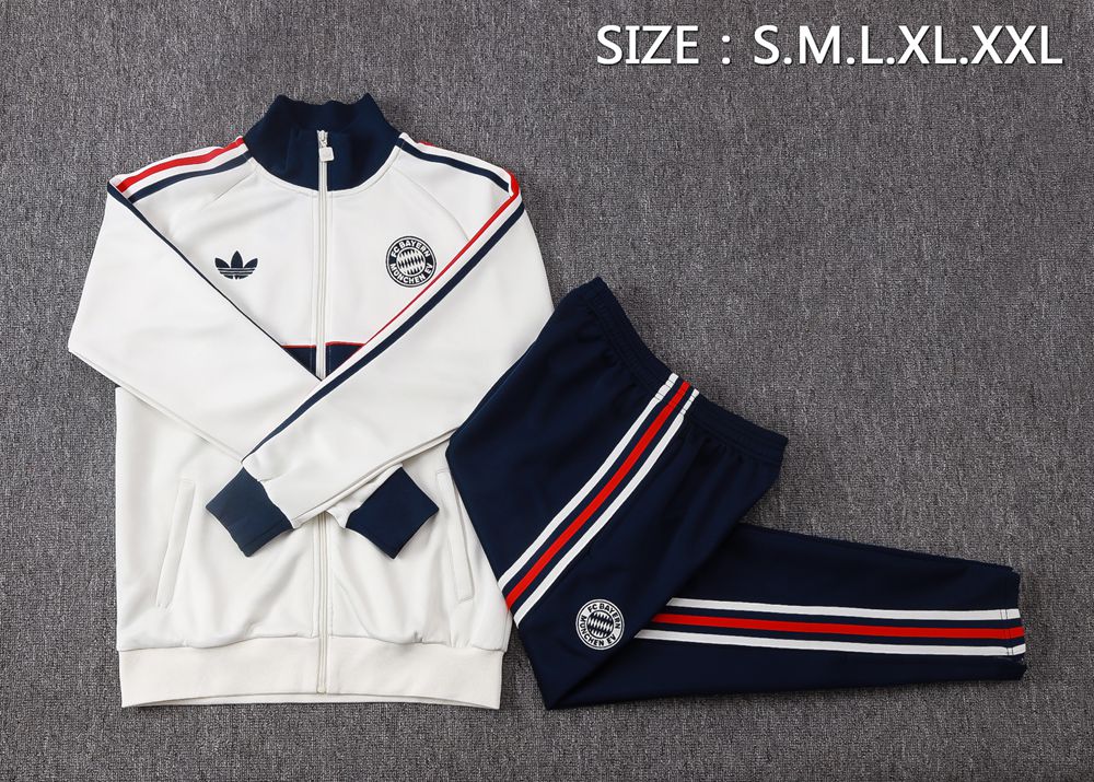 Bayern Munich 26/27 Off-White Navy Blue Red Jacket Kit Foto 2