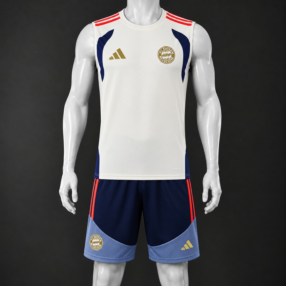 Bayern Munich 26/27 White Navy Blue Red Training Vest Set