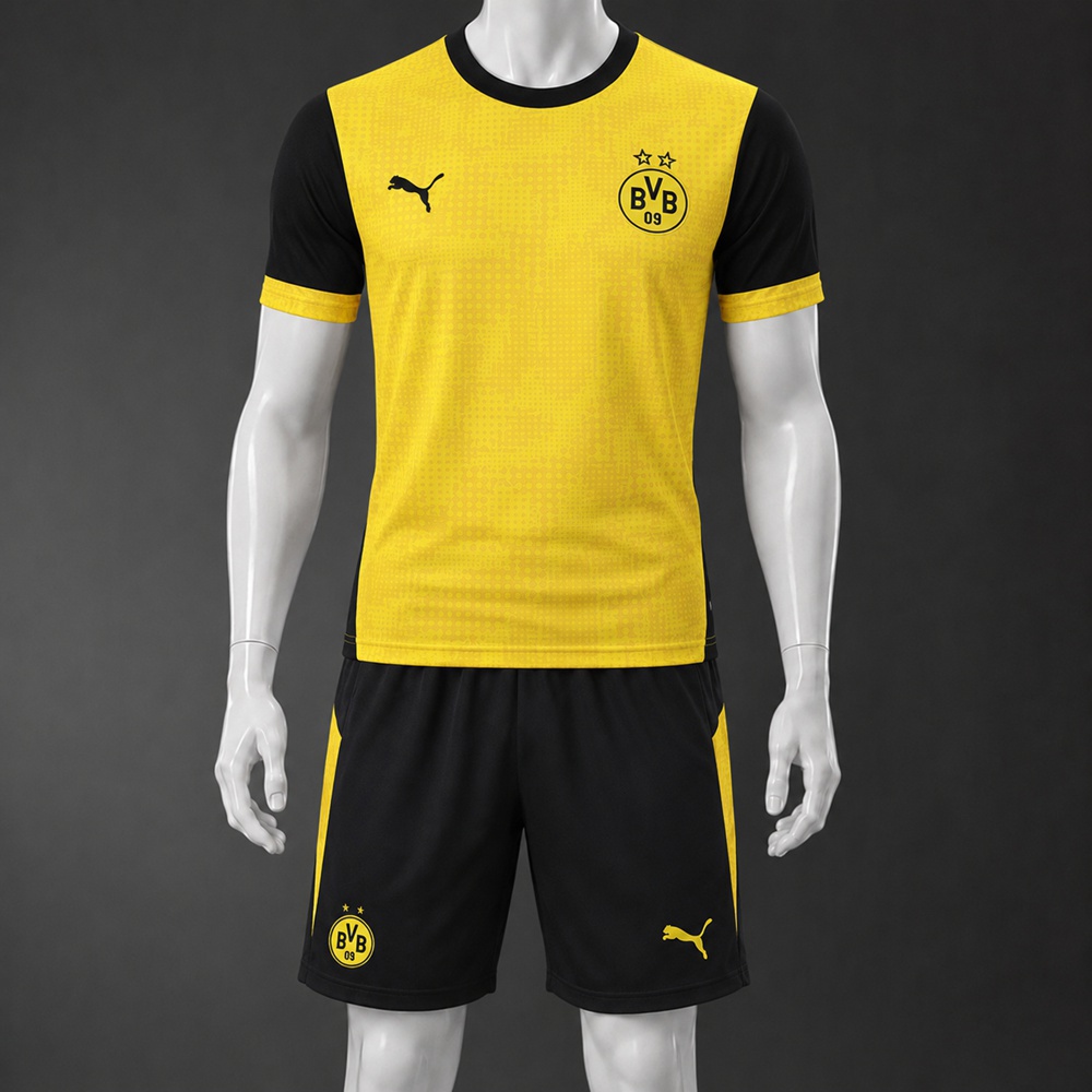 Borussia Dortmund 25/26 Yellow Black Short Sleeve Short Set