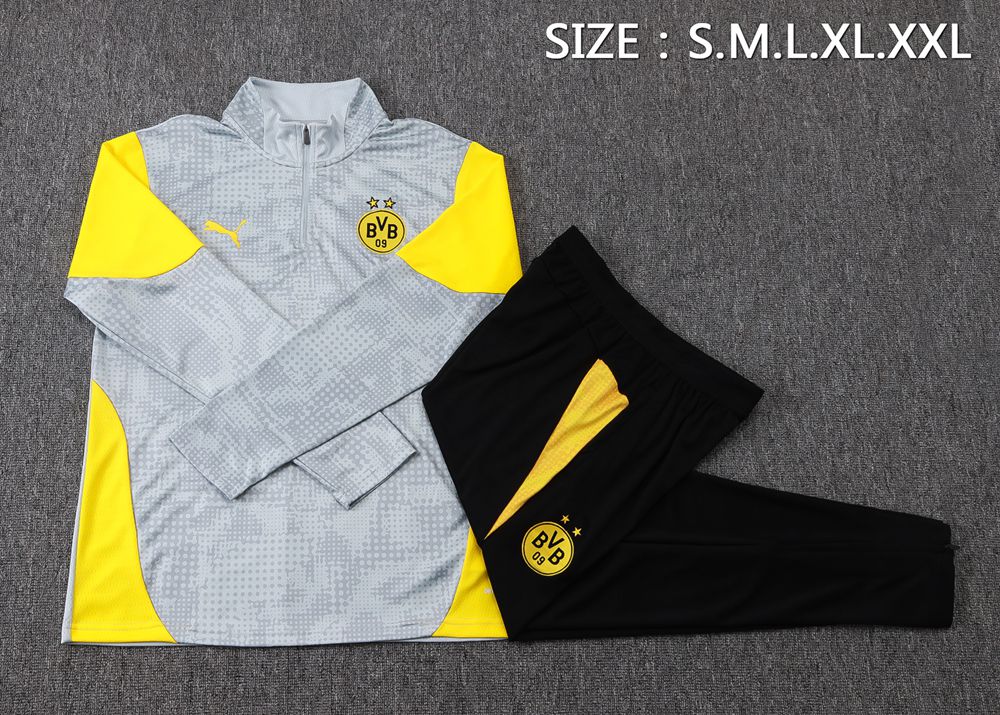 Borussia Dortmund 25/26 Grey Yellow Half Zip Tracksuit Foto 2