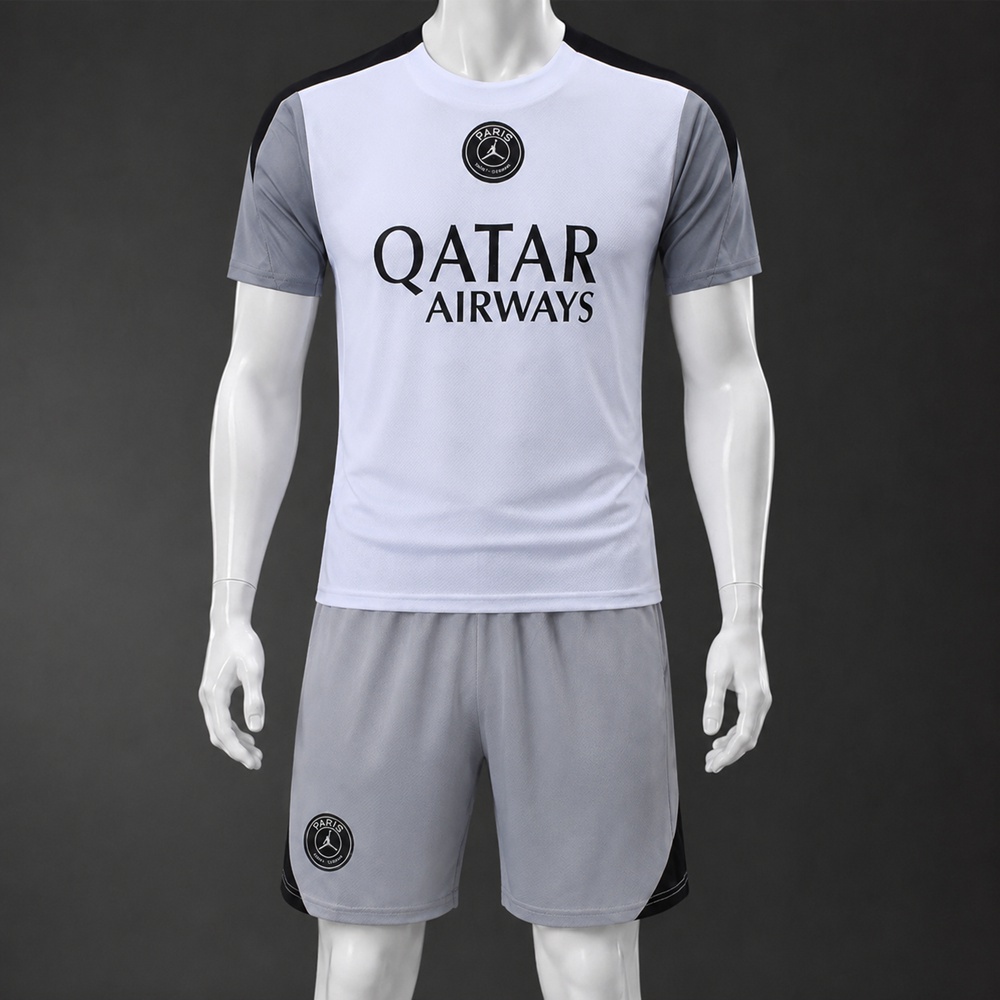 PSG 26/27 White Gray Short Sleeve Short Set