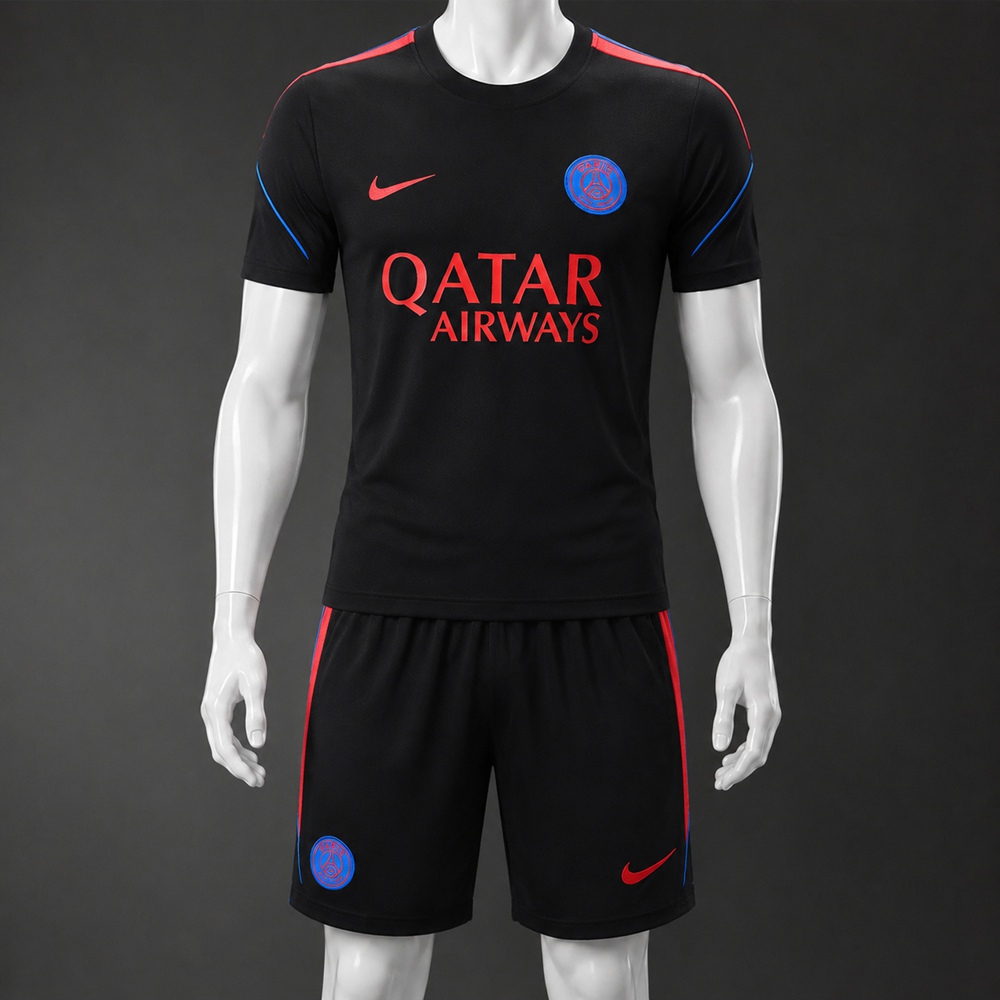PSG 26/27 Black Short Sleeve Short Set